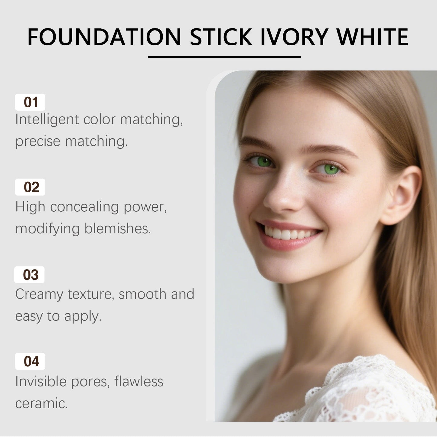 Korean Waterproof Foundation Stick with Brush