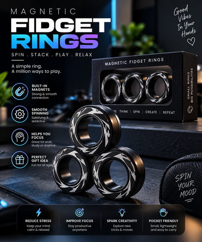 MagnoSpin 3D Fidget Rings (Import)